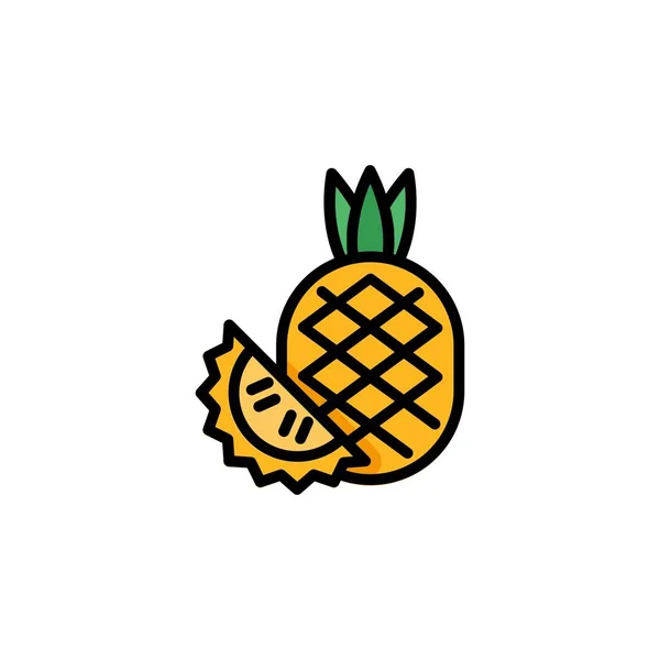 Ananas Vektorsymbol Fruchtsymbol Gefüllt Zeilenstil Perfekte Verwendung Für Icon Logo — Stockvektor