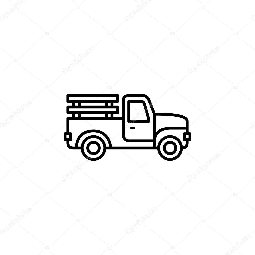 Pickup vector icon. transportation and vehicle icon outline style. perfect use for icon, logo, illustration, website, and more. icon design line style