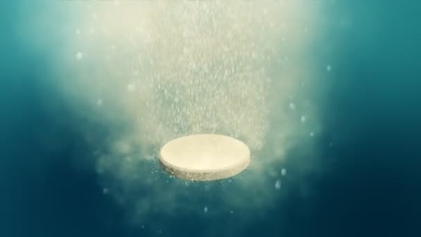 Pilule vertigineuse dans l'eau - boucle . — Video