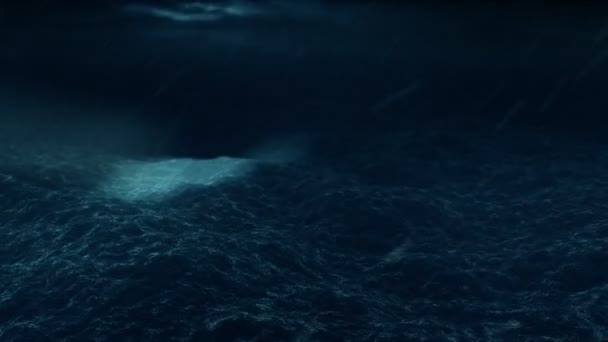 嵐の海の hd ループ上救助飛行 — ストック動画