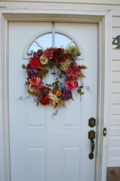Colorful Door Wreath — Stock Photo, Image