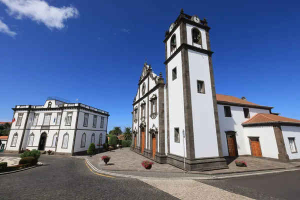 The Republic Square with the Sao Jorge church in Nordeste, Sao Miguel island, Azores — Stock Photo, Image
