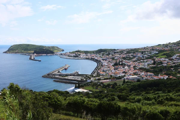 Vista da cidade de Horta, ilha do Faial, Açores — Fotografia de Stock