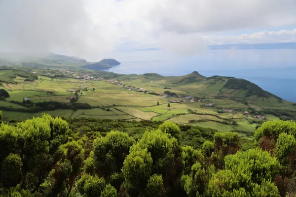 Tipikus táj a sziget Sao Jorge, Azori-szigetek — Stock Fotó
