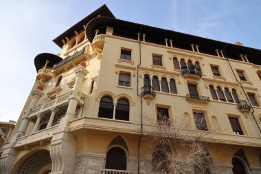 Quartiere Coppede, eğlenceli ve büyülü mimari 1913-1927 yılları arasında mimar Gino Coppede, Roma, İtalya