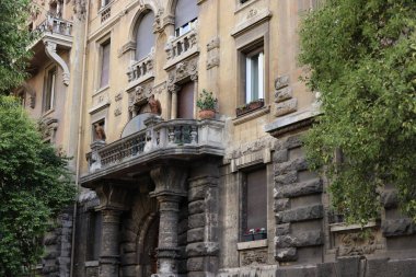 Quartiere Coppede, eğlenceli ve büyülü mimari 1913-1927 yılları arasında mimar Gino Coppede, Roma, İtalya