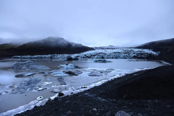 Ο παγετώνας Solheimajokull το χειμώνα, Ισλανδία — Φωτογραφία Αρχείου