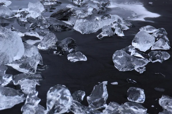 Isdiamanter på stranden, Diamantstranden Island — Stockfoto
