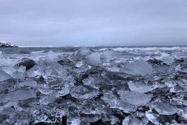 Ice διαμάντια στην παραλία, Diamonds Beach Ισλανδία — Φωτογραφία Αρχείου