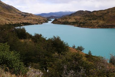 The Pehoe River in the Torres del Paine Park, Chile