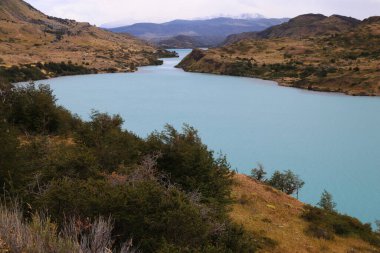 The Pehoe River in the Torres del Paine Park, Chile