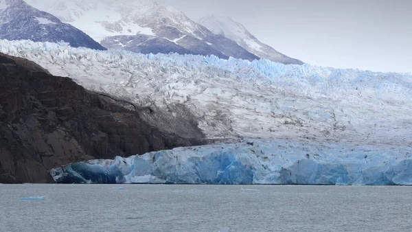 Widok na wschodni front lodowca Gray, Chile — Zdjęcie stockowe