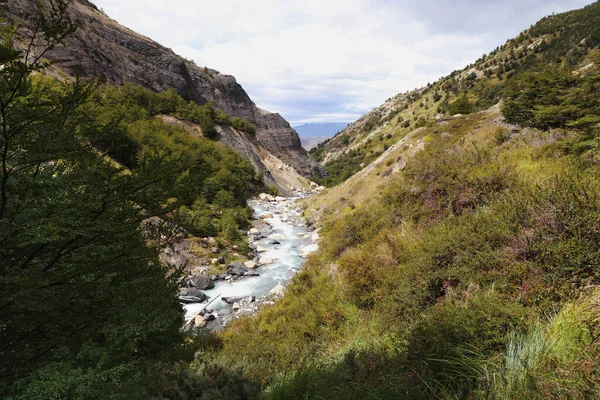 Ruisseau sur le chemin du Mirador Torres del Paine, Chili — Photo