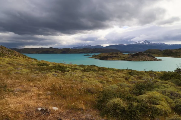 Vista sul lago Sarmiento de Gamboa, Cile — Foto Stock
