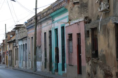 Santiago de Cuba, Küba 'daki evler. Yüksek kalite fotoğraf
