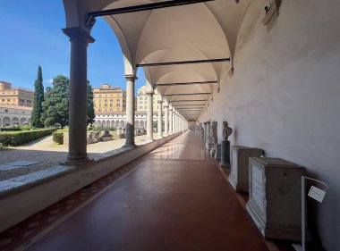 Roma, Michelangelo 'nun Diocletian hamamlarındaki ana manastır. Yüksek kalite fotoğraf