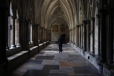 Colonnade in Westminster Abbey in London. High quality photo
