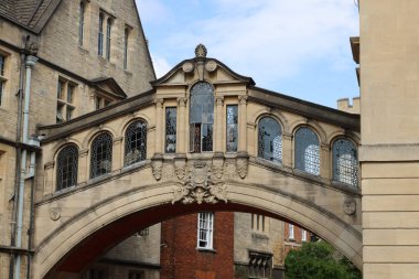 Characteristic details of the buildings of the university city of Oxfo. High quality photo