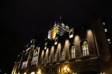 Night view of the Chateau Frontenac Castle, Quebec. High quality photo