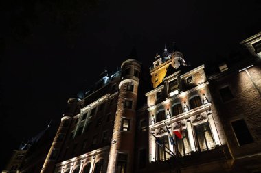 Night view of the Chateau Frontenac Castle, Quebec. High quality photo