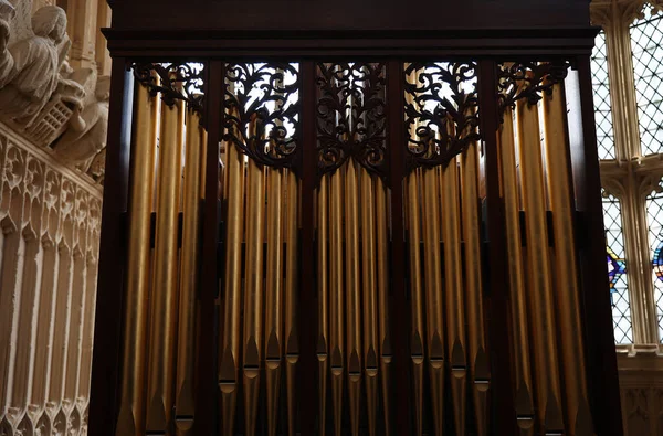 Westminster Abbey, Londra 'daki org boruları. Yüksek kalite fotoğraf