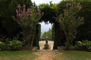 Ravello, İtalya 'daki güzel Villa Cimbrone bahçeleri. Yüksek kalite fotoğraf