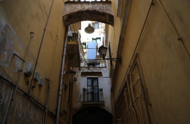 İtalya 'nın eski Salerno şehrinin ayrıntıları. Yüksek kalite fotoğraf