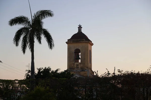 Torre Bell Cidade Trinidad Pôr Sol Cuba Foto Alta Qualidade — Fotografia de Stock