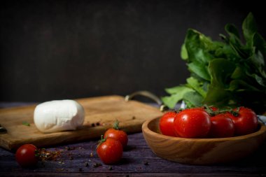 Domates Mozzarella. Domates ve mazzarello peyniri.