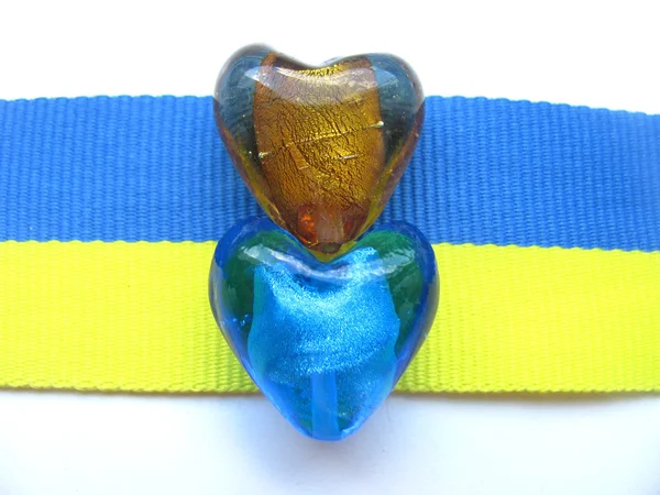 Ukrán szív gyöngyök — Stock Fotó