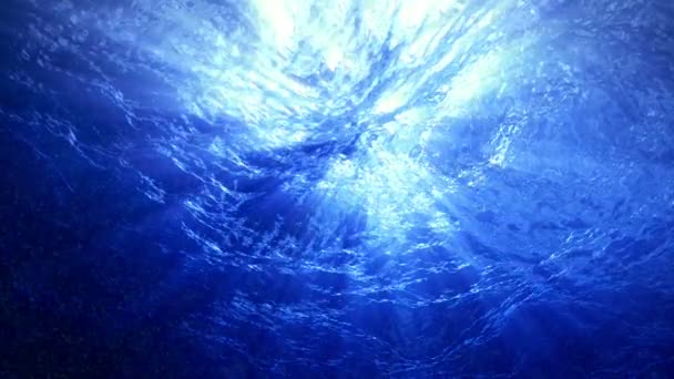 Slow motion looped ocean surface seen from underwater — Stock Video