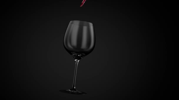 Red wine poured into glass — Stock Video