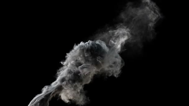 Egy fekete háttér felett gomolygó füst — Stock videók