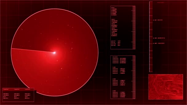 Ekran radaru czerwony — Wideo stockowe