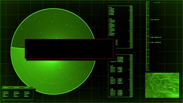 Ekran radaru zielony — Wideo stockowe
