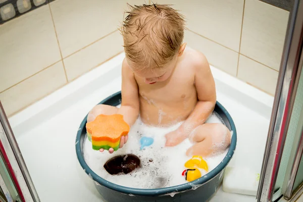 Little boy is bathed in the tub — Stock Photo, Image