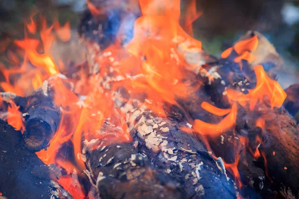 Leña de fuego ardiente —  Fotos de Stock