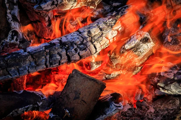 Brûlage du bois de feu — Photo