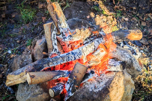 Leña de fuego ardiente — Foto de Stock