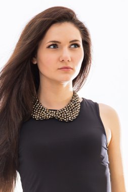 güzel esmer kadın uzağa arıyorsunuz