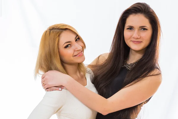 Two girl friends hugging — Stock Photo, Image