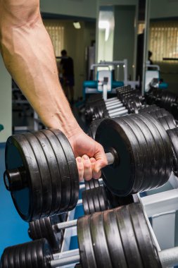 spor salonunda halter alıştırmalar yapan erkek.