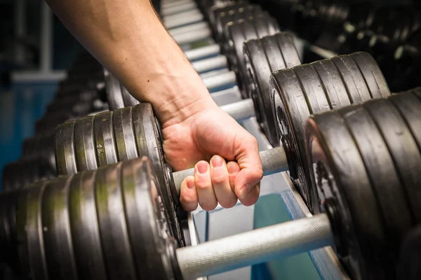 Handdumbbell vasthouden — Stockfoto