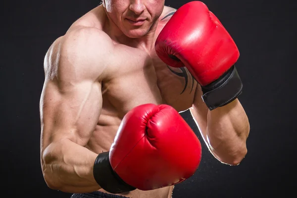 Homem forte boxe — Fotografia de Stock