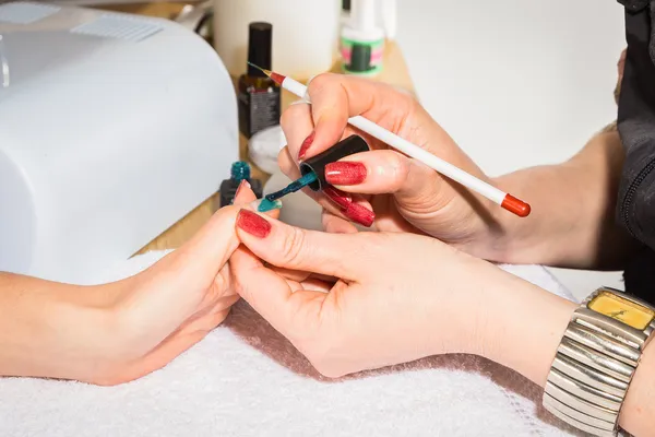 Polish manicure treatment — Stock Photo, Image