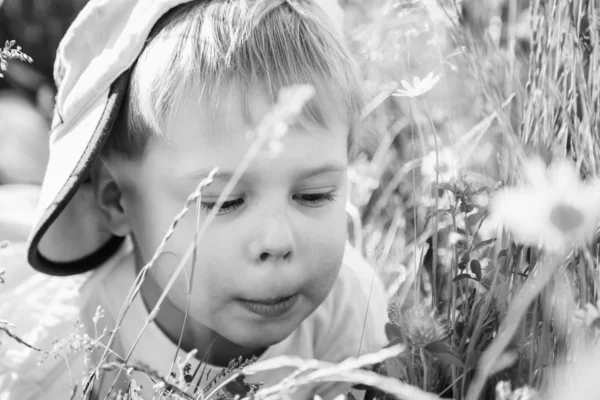 Niño jugando en el campo —  Fotos de Stock