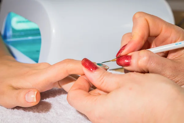 Polish manicure treatment — Stock Photo, Image