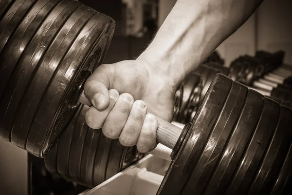 Man  with dumbbells — Stock Photo, Image