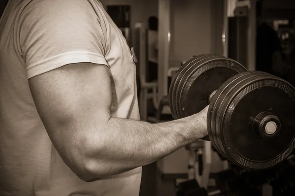 Man  with dumbbells — Stock Photo, Image