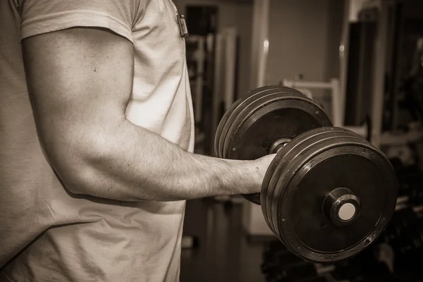 Man  with dumbbells — Stock Photo, Image